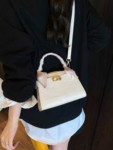 Mini Fashionable Versatile Solid Color Casual Handbag For Women - Beige - View 4