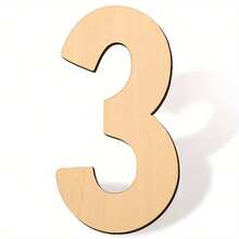 11.8 英寸（30 厘米）未上漆木质数字牌，10 个装，空白未涂漆木质数字，适用于涂漆、工艺品制作、商店和家居墙面装饰 - 杏色 - 查看 14