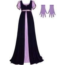 Cosplay Costume Dress With Robe Vintage Regency Dress Victorian Ball Gown Empire Waist Gowns Dress For Women (XS, Purple) - Nhiều màu - Xem 1