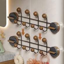 3个装吸盘式水槽支架，浴室洗手盆挂钩，厨房卫生间收纳架，木纹免打孔置物架 - 彩色 - 查看 8