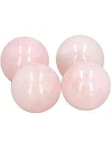 EstiloEsfera De Cuarzo Rosa, TamañO De Palma, 4 Piezas, Bola Curativa De Cristal Finamente Pulida Para MeditacióNVersióN Mejorada - 1 - Ver 2