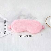 1pc Soft & Skin-Friendly Pink Eye Mask, Arched Design For Eye Protection, Ideal For Napping At Home, Plush Bunny Fur Texture, Extended Blackout Coverage, Won't Pressure Eyes