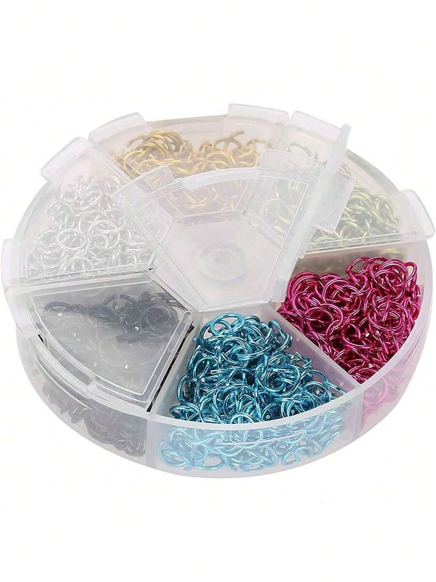EstiloAnillos de Salto de Colores, 1080 Piezas 6 Colores Anillos de Salto Abiertos Joyería de Aluminio Mixto Coloridos Abiertos de Hierro Creación Kit Cierres para Manualidades DIY LlaverosVersión mejorada - 1 - Ver 1