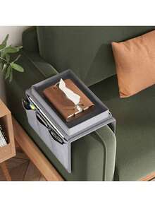 1个高品质沙发扶手收纳袋，多功能可折叠沙发置物袋，可收纳遥控器、杯子、书籍、杂志、饮料、手机、工具等物品，客厅必备，家居装饰