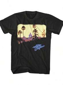 EAGLES Band Mens T-Shirt- Officially Licensed Band Merch - Boyfriend Tee - Greatest Hits  Hotel California-Everyday Casual Cotton T-Shirt,High Cost Performance,Lightweight Summer Tee - Black - View 8
