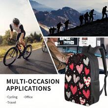 One Piece/Single Piece/Single - Valentine's Day Heart-Shaped Backpack, Suitable For Travel And Daily Use - Lightweight School Bag With Adjustable Shoulder Straps And Zipper Closure, Cute Heart-Shaped Print, Suitable For Teenagers - Mix - View 10