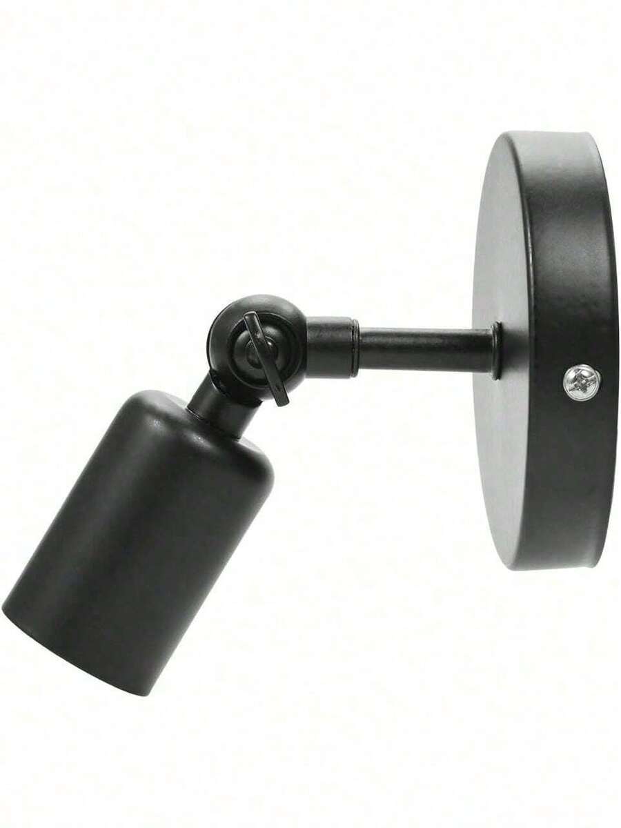 EstiloSoporte de aplique de pared, conjunto de aplique de pared, soporte de lámpara de pared de estilo retro para cafetería con portalámparas con enchufe de luz E27 para el hogar, el hotel, la c(negro)Versión mejorada - 1 - Ver 1