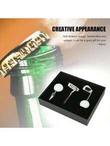 EstiloJuego de Abridor de Vino, Abridor de Botellas de Pelota de Golf, Abridor Manual de Botellas de Vino, Kit de Sacacorchos con Mango de Aleación de Zinc, para Boda, Cumpleaños, Día, Juego de Regalo de ViVersión mejorada - 1 - Ver 4