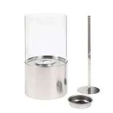 Tabletop Fire Bowl Pot 29cm High Portable Table Top Fireplace–Clean-Burning Bio Ethanol Ventless (Silver) - Plateado - Ver 6