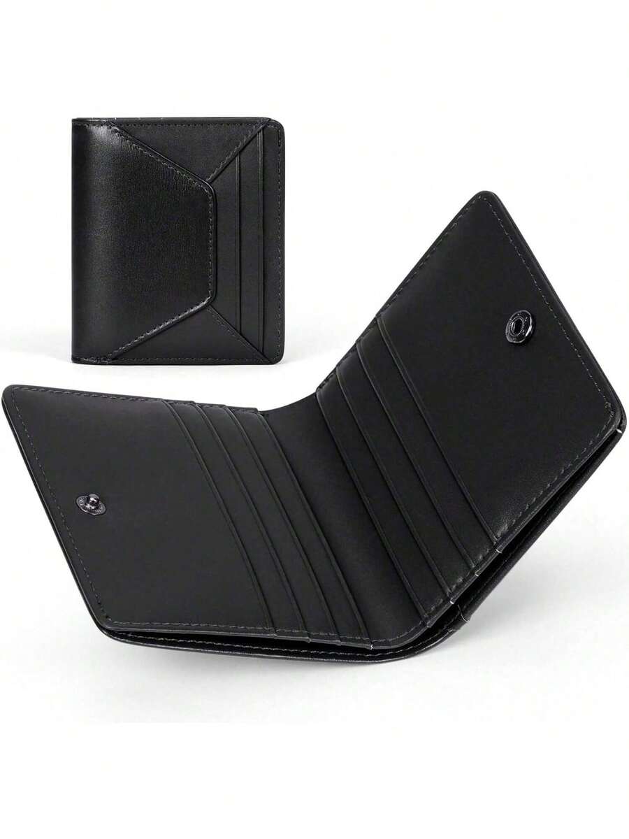 EstiloCarteras Para Caballero Piel, Cartera Hombre Con Monedero, 10 Ranuras Para Tarjetas, Billetera Con Monedero, Billetera Hombre Con ProteccióN RIFD, Ligero Y Delgado, NegroVersióN Mejorada - Negro, sin billetera - Ver 1