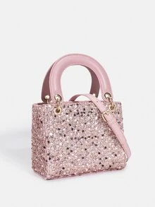 1pc Girls' Fashion Sequin Elegant Handbag, High-End Shoulder Crossbody Bag With Adjustable Strap, Matching Mother-Daughter Bag, Clutch, Evening Bag, Wallet, Coin Purse, Suitable For Daily, Party, Travel, Ideal Gift - Sequined Handbag - View 21