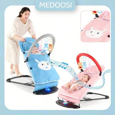 Cadeira de balanço para bebê Ajustável Baby Rocker com brinquedo Baby Bouncer com cinto de segurança ajuda com o sono