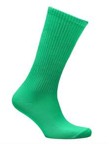 5 Pairs Women's Solid Color Comfortable Simple Mid-Calf Socks, Moisture-Wicking, Quick-Drying, Breathable, Suitable For All Seasons - Green - View 4