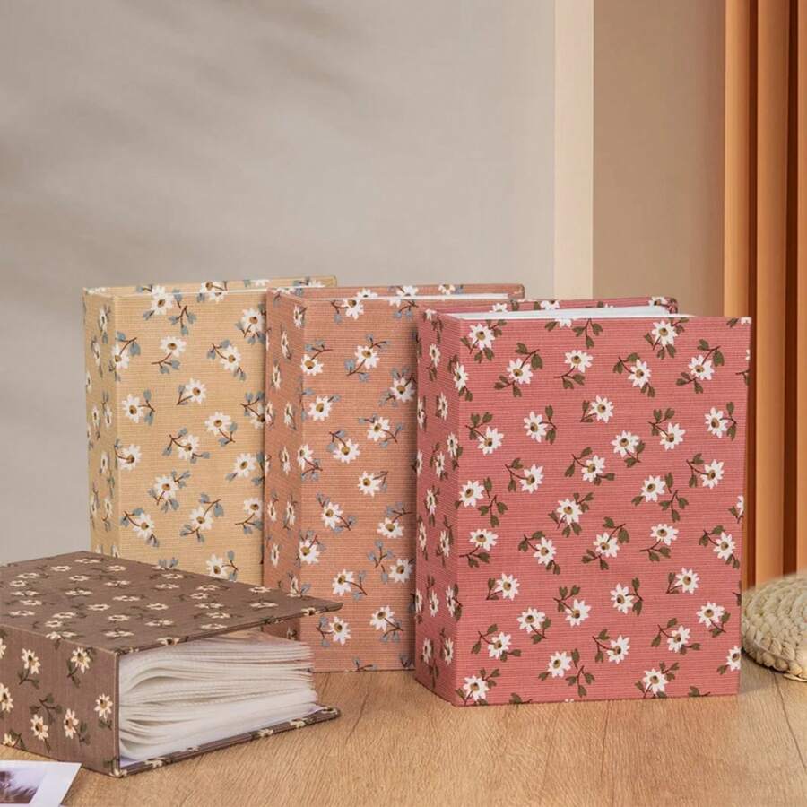 Álbum de fotos con cubierta artística de tela con estampado, puede contener fotos de y 6 pulgadas, regalo General de vacaciones, almacenamiento de memoria WIDV - Estilo 1 - Ver 1