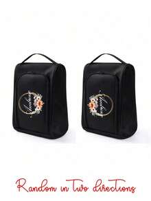 Personalized Exclusive To You Travel Shoe Storage Bag,Flower Wreath Pattern, Prevent Theft Basketball And Football Shoe Bag, Portable Business Trip And Travel, Shoe Bag Packaging, Dust-Proof Slipper Bag, Sneaker Bag, Outdoor Business Trip Waterproof Sports Shoe Bag, Mesh Breathable Men's And Women's Football Shoe Bag, Unisex, Practical Gift For Boyfriend And Girlfriend, Essential For Business Trip And Back To School, Valentine's Day
