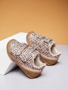 1双儿童/幼儿豹纹运动鞋，时尚可爱，防撞鞋头设计，百搭休闲运动鞋 - 彩色 - 查看 6