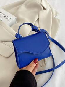 Mini Pattern Fashion Handbag Lipstick Pouch - Blue - View 6