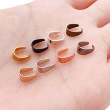 100pcs Metal Pinch Clip Clasp Bail Snap Bail Hook Pendant Clasps Connectors Claw Bail Pinch Clips For DIY Necklace Jewelry Findings 6x9mm - Multicolor - View 3