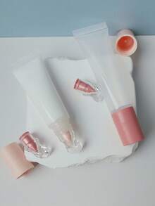 10毫升/15毫升唇彩管，旅行装，便携，无香型塑料可填充瓶，化妆品护肤霜精华软管，可填充精油瓶，可填充润唇膏管，透明旅行容器 - 便携式护肤配件