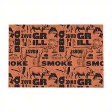 1pc Traeger BBQ Smoker Vintage Tablecloth - Washable Polyester, 35x55in, Butcher & Smoker Design For Home Kitchen, Dining Room, Parties & Holidays, Indoor/Outdoor Use, Indoor Table Decor | Rustic Table Decor | Versatile Use Fabric - Nhiều màu - Xem 3