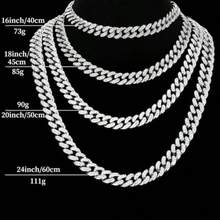 CICINIO Juego de Collar Cadena Eslabones Cubanos para Hombres y Mujeres Collar Aretes y Pulsera con Diamante Brillantes Pendientes de Aro Grandes Hip Hop AccesoriosPuntualidad, durabilidad y imprescindible para todos los negocios - 18 PULGADAS 45 CM - Ver 5