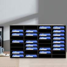 SENDERPICK Literature Organizer Desktop File Holder Office Mailbox 36-Compartment Desktop Literature Organizer Plastic File Office Storage Holder - Black - View 2
