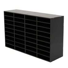 SENDERPICK Literature Organizer Desktop File Holder Office Mailbox 36-Compartment Desktop Literature Organizer Plastic File Office Storage Holder - Black - View 7