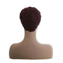 Short Pixie Cut Wigs For Short Wigs For Women Black Wavy Layered Short Wigs - 紅色 - 查看 6