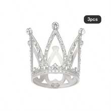 1-3个迷你金属皇冠蛋糕装饰卡片,公主皇冠纸杯蛋糕装饰,适合女性,皇家主题派对用品,适用于婚礼、新娘送礼会、生日、圣诞节、万圣节、新年、情人节 - 无需用电,蛋糕装饰用品 - 彩色 - 查看 11