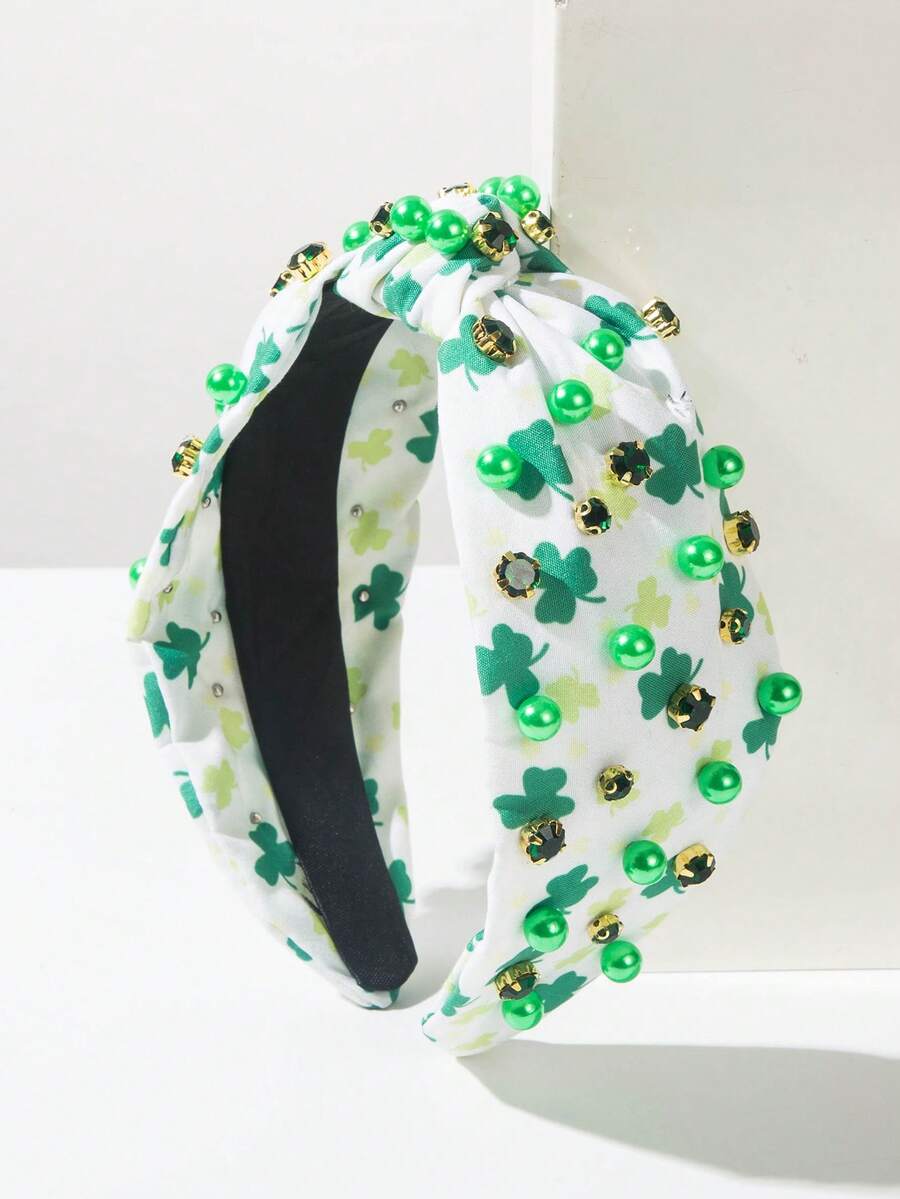 1 chiếc băng đô vải in họa tiết ngày lễ Thánh Patrick, họa tiết cỏ ba lá tối giản, phụ kiện tóc không thể thiếu cho ngày lễ Ireland, quà tặng ngày lễ cho bạn bè.