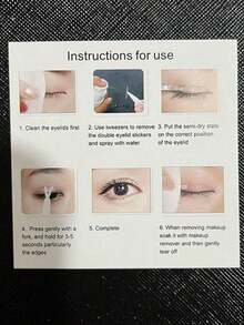 5pcs Invisible Double Eyelid Lift Tapes - Strong Self-Adhesive Eye Lifting Stickers, Hypoallergenic, Alcohol-Free, Non-Irritating, Comes With Applicator Tool & Cleaning Spray, Long-Lasting Effect - Essential For Daily & Occasion Makeup, Beauty Enhancement, Seamless Design - Gold - View 10