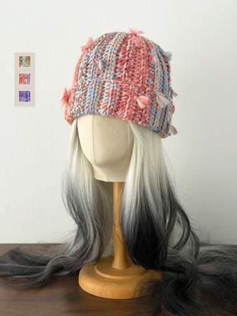 1 pieza Gorro de dreadlocks arcoíris, gorro tejido a mano de colores vivos, gorro holgado versátil y cálido unisex para exteriores, gorro de punto de dreadlocks, gorros de retazos de hilo grueso para hombres y mujeres, otoño/invierno