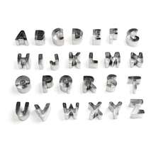 26pcs Stainless Steel Baking Tools, Letter Cookie Cutters, DIY Creative Cookie Molds, Cookie Cutter, Numeric & Alphabet Cake Molds, Numeric Cookie Cutters, Stainless Steel Icing Molds - Silver - View 3