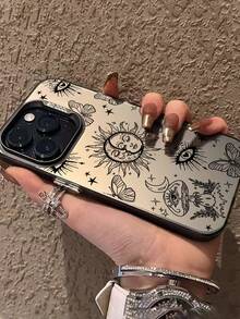 1 chiếc ốp lưng điện thoại chống rơi, có nam châm, tích hợp sạc không dây, bằng acrylic, thiết kế theo yêu cầu, tương thích với iPhone 16 15 14 13 12 11 Pro Max, ốp bảo vệ điện thoại Apple trong suốt. - màu đen - Xem 2