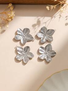 3pcs/Pack Stainless Steel 5-Petal Flower Pendant Jewelry Findings - Flower Accessories - View 7