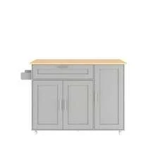 Large Mobile Kitchen Table (L 132.5 X W 44(70) X H 90 Cm), Folding Worktop, Oak Finish, Multifunctional Unit With Spice Rack And Towel Rack, 5 Casters, Ideal For The Kitchen, Dining Room Or Home. - Grey - View 10