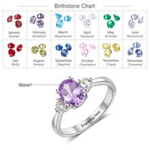 Customizable Name BornStone Ring, Women's Birthday Gemstone Jewelry Gift/Anniversary Gift/Holiday Gift/Mother's Day Gift/Wedding Ring