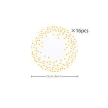 White Background Golden Polka Dot Disposable Tableware Set, Including 7/9 Inch Paper Plates, Paper Cups, Paper Napkins, Suitable For Birthday Party, Holiday Party, Gathering, Celebration, Wedding Tea Party, Graduation Ceremony Disposable Party Supplies - Multicolor - View 9