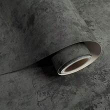 1 Roll Of Grey Cement Crack Self-Adhesive Wallpaper, Industrial Style Concrete Waterproof Removable Sticker, Suitable For Living Room, Kitchen, Bedroom, Bathroom Background Wall, Cabinet Countertop, Home Decoration Wall Panel, Furniture Renovation, Diy Tear Off Wallpaper, 40cm * 500/300/100cm - Dark Grey - View 11