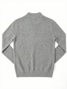 ALTZTAR Men's Loose Fit Lightweight Zip-Up Long Sleeve Knit Cardigan, Minimalist & Fashionable - Light Grey - View 2