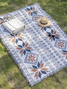 1-Pack Picnic Mat, Moisture-Proof Mat, Thickened Bohemian Style Ground Mat, Outdoor Tent Camping Blanket, Picnic Mat,Camping,Camping Equipment,Camping Essential,Beach Mat,Picnic,Rug,Picnic Blanket,Beach Blanket