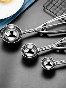 3pcs/Set Ice Cream Scoops, Premium Cookie Scoops, Small/Medium/Large Stainless Steel Scoops, Professional Ice Cream Scoop With Trigger Release, Suitable For Baking, Cookies, Fruits And Ice Cream