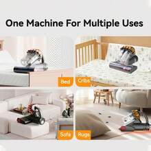 E.LUO Mattress Vacuum Cleaner, Bed Vacuum Cleaner With UV-C Light & High Heating Tech, 16Kpa Suction 400W Powerful Double-Cup Handheld Vacuums For Pillows, Cribs, Sofas And Pet Hair With HEPA - US A Type Plug(110-127V) - View 6