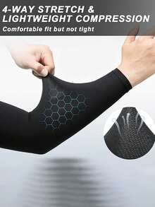 UV Sun Protection Arm Sleeves For Men Women, UPF 50+ Cooling Sun Sleeves To Cover Arms Sports Compression Covers Arm Sleeves/Arm Protectors For Basketball, Tennis, Cycling, Fishing, And Other Outdoor Sports; Quick-Drying Ice Sleeves Suitable As A New Year's Gift, Spring Gift, Or For Indoor Sports, Outdoor Sports, And Cycling. - Multicolor - View 3