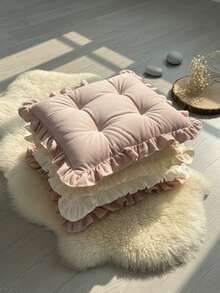 Newborn Baby Soft Ruffled Edge Cushion Pad With Pillow Set For Infants Studio Photo Posing Accessories Newborn Essentials - 彩色 - 查看 5