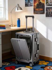 20 吋前開式多功能登機箱 硬殼抗摔商務旅行箱 殼堅固抗外力 便利高效隨時用 光滑安靜易移動 新年情人節母親節送禮首選 - 29深灰色 - 查看 1