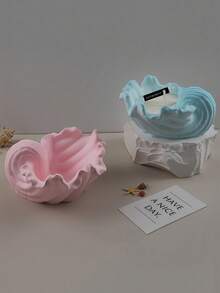 DIY 3D海螺壳造型首饰收纳罐硅胶模具水泥石膏树脂浇铸模具香薰蜡烛罐烛台容器石膏模具手工多肉植物花盆混凝土粘土模具家居装饰摆件