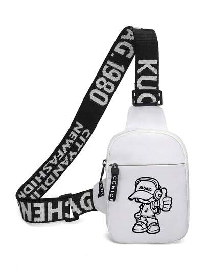 peach tree 男士小方包，斜挎包，腰包，单肩包，跑步包，夜跑包，骑行包，时尚纯色，简约，卡通印花，涂鸦，嘻哈，运动，街头，商务，休闲，旅行，假日必备