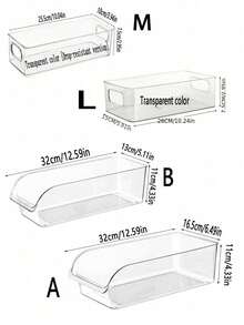3个/2个/1个日式PET冰箱收纳盒，透明蔬果整理篮，厨房收纳盒 - 無色 - 查看 8