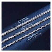 3.0-6.5mm Round Moissamite Necklace - Hip Hop Rock Style, 925 Sterling Silver, Couple Style, Perfect For Engagement, Proposal, Birthday And Anniversary Gifts - 55厘米/21.65英寸 - 查看 3